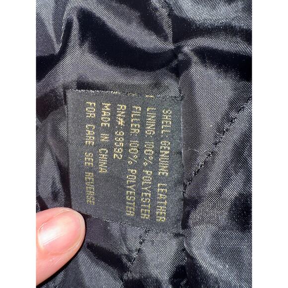 Vintage Black Genuine Leather Jacket – Unisex Oversized Fit men’s medium - Picture 6 of 9